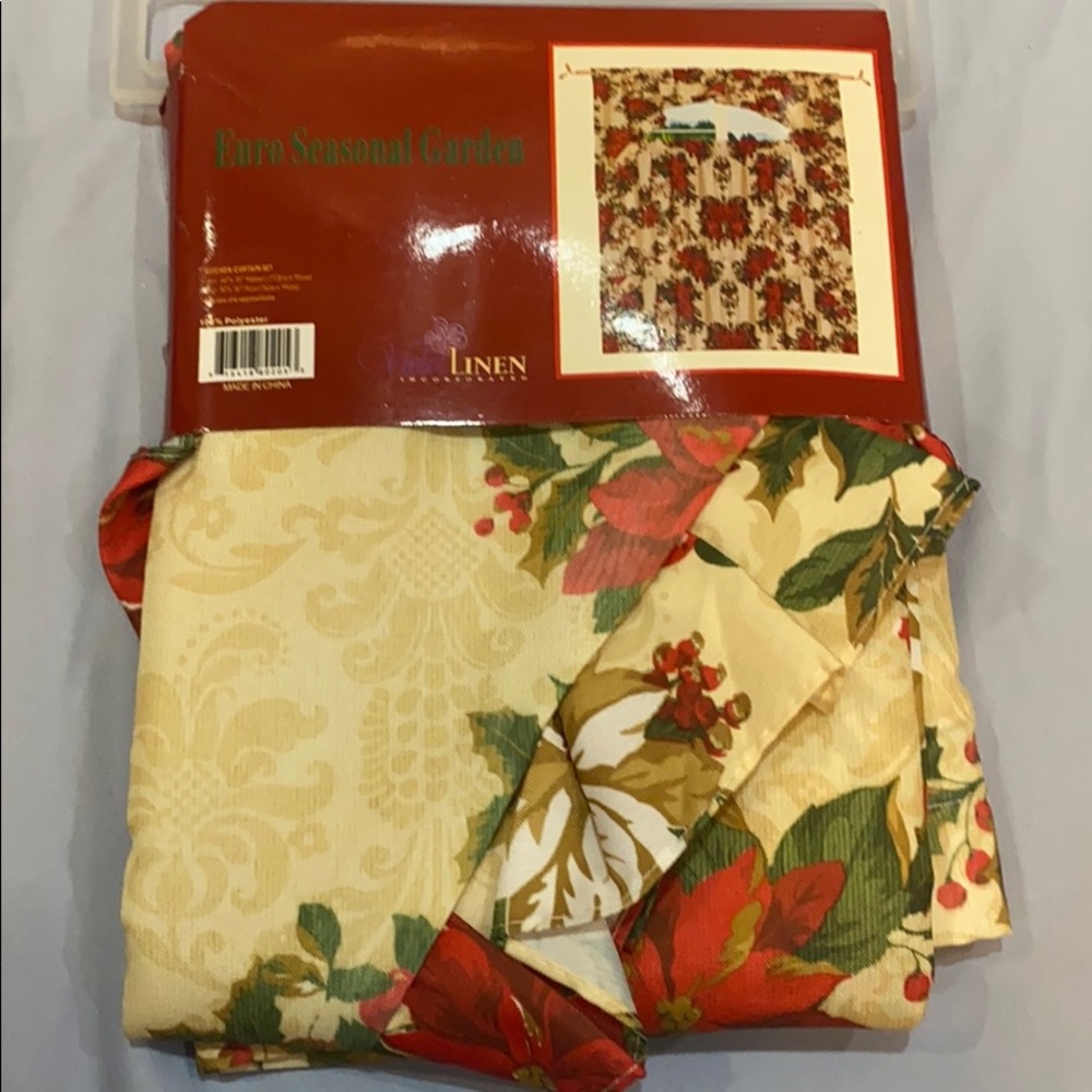 Euro Seasonal Garden 3PC Kitchen Curtain